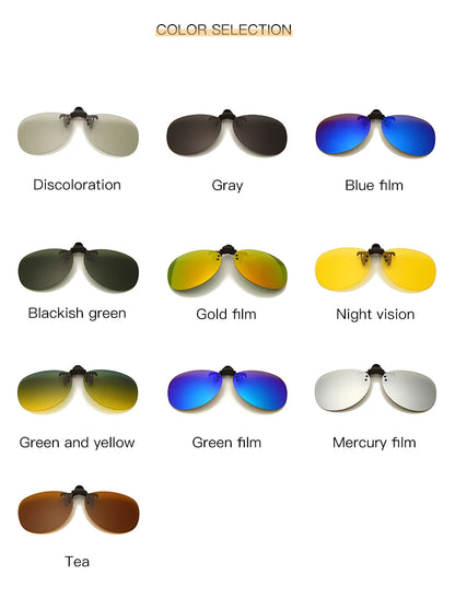 Pilot Polarized Sunglasses Clips Glasses Clip Driving Night Vision Eyeglasses UV400 Outdoor Shades Definition Sun Glasses Clips