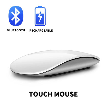 Ratón inalámbrico Magic de modo dual Bluetooth, táctil, delgado, recargable y ergonómico para MacBook Air Pro, PC, laptop, ordenador portátil y notebook 2026