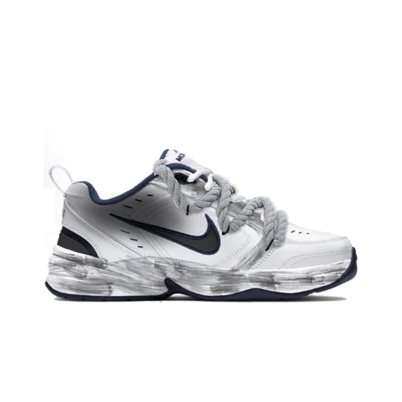 Персонализирани маратонки Nike Air Monarch 4 с деконструктивистичен дизайн с пръски мастило, противоплъзгащи, износоустойчиви, ниски, унисекс маратонки за бягане