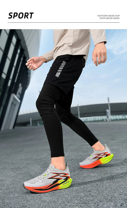 Nuove scarpe da running con piastra in carbonio per maratona, da uomo e donna, sportive, traspiranti, leggere, comode, antiscivolo e casual