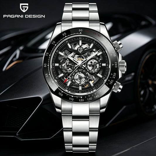 PAGANI DESIGN Men‘s Automatic Mechanical Watch Stainless Steel Waterproof Sport 10Bar Luxury Casual Watch for Men Reloj Hombre