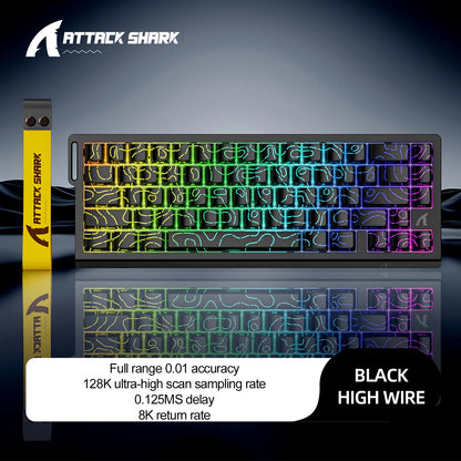 Attack Shark X68HE Gaming Keyboard Wired 8K Polling Hall Effect Magnetic Switch Rapid Trigger SOCD/RS Low Latency Pro Gaming