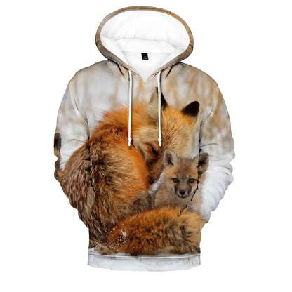 Suositut hip hop -tyyliset uutuushupparit ja collegepaidat, mukava uusi Fox 3D -printti, miehille/naisille, aikuisille/lapsille, rennot puserot
