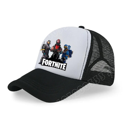 Fortnite Baseball Cap Cartoon Game Printed Hat Kids Summer Breathable Mesh Hat Adjustable Peaked Cap Childrens Birthday Gift