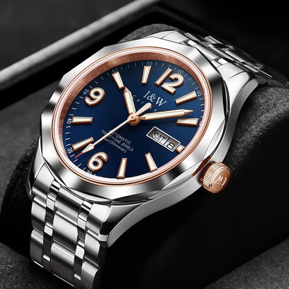 Reloj CARNIVAL luxus mechanikus férfi karóra volfrámból, MIYOTA 8205 automata szerkezettel, vízálló.