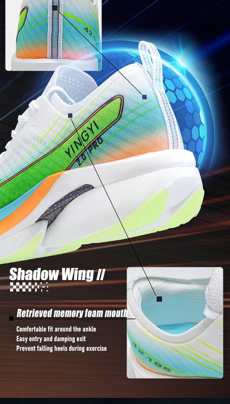 2025 IRUNSVAN SHADOW WING 2.0 PRO Sapatilhas de Corrida Desportivas de Maratona com Amortecimento Air Cushion, Placa de Carbono, Trail Running, Leves