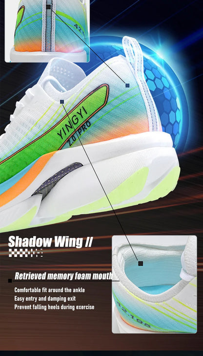 2025 IRUNSVAN SHADOW WING 2.0 PRO Sapatilhas de Corrida Desportivas de Maratona com Amortecimento Air Cushion, Placa de Carbono, Trail Running, Leves