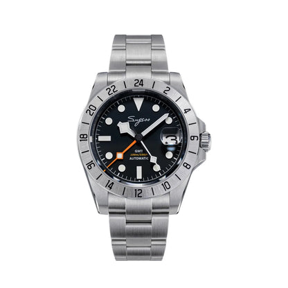 SEESTERN GMT Retro Watch for Men NH34 Automatic Movement Mechanical Wristwatches Sapphire Crystal Fine-tuning Pull Button S436