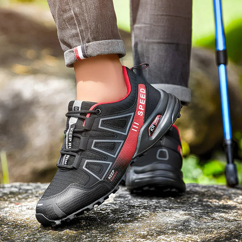 Men’s Lockless Cycling Shoes, Outdoor Mountain Cross-Country Non-Slip Hiking Shoes, Breathable Sports Shoes, Road Cycling Shoes