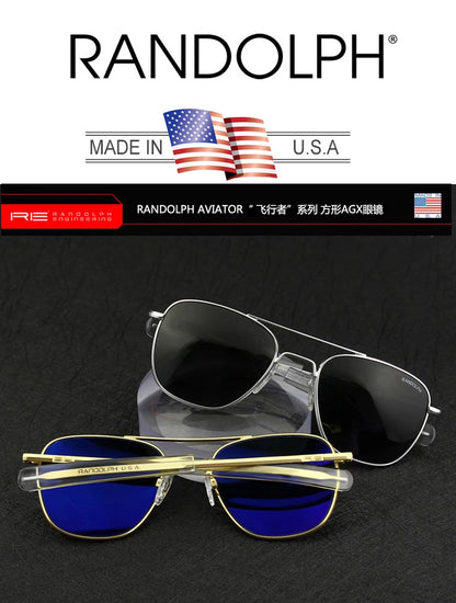 RE Sunglasses Man American Army Military Aviation Pilot Sun Glasses Glass Lens Woman Luxury Brand Vintage Metal Titanium Frame