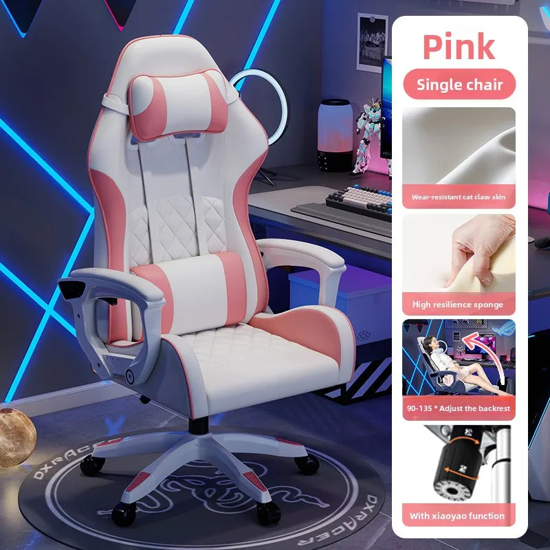 Pánské e-sportovní křeslo pohodlné pro dlouhé sezení, počítačové křeslo s polohováním pro odpočinek, opěradlo