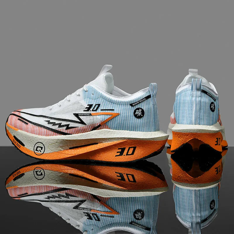 Zapatillas deportivas de carbono para hombre, antideslizantes, acolchadas, cómodas, para carreras, entrenamiento y running; zapatillas de tenis de malla, informales para mujer