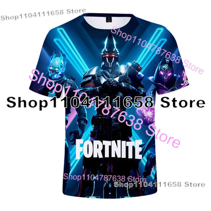 T-shirt de verão Raven Ultima Knight F-Fortnite, t-shirt masculina com estampado 3D Banana Peely, tops de jogo Battle Royale, presentes de aniversário