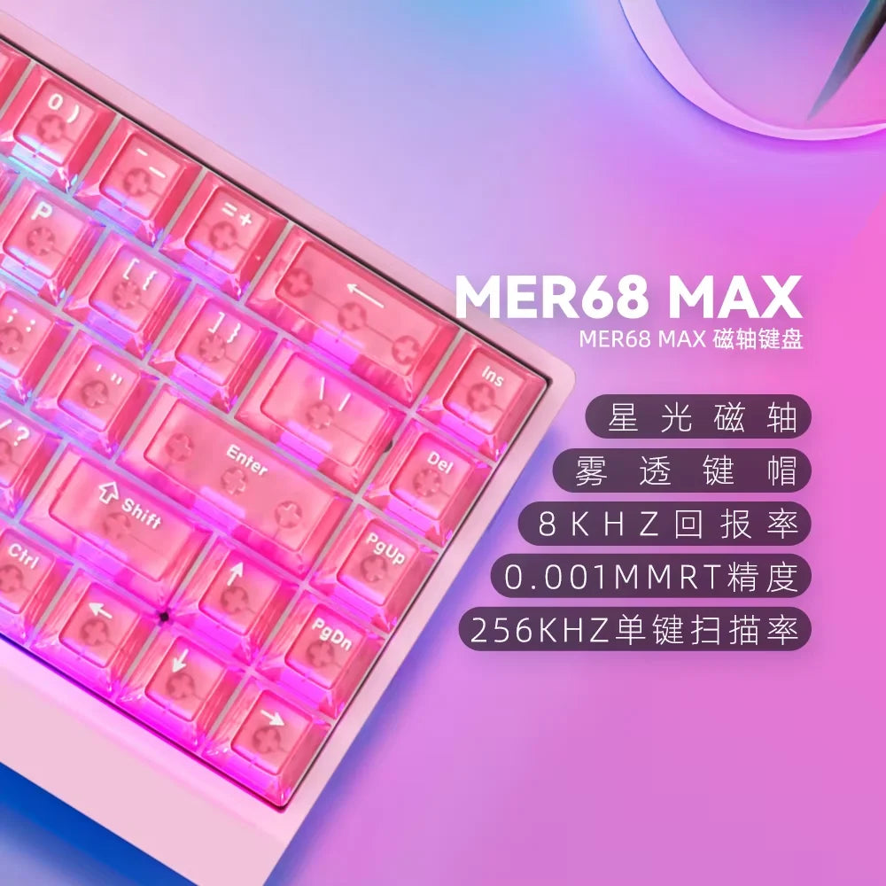Teclado mecánico IROK Carotmas Mercury68 con interruptores magnéticos, 8K, 68 teclas, RT0.004mm, baja latencia, teclado gaming con cable personalizable para PC, ideal para regalo