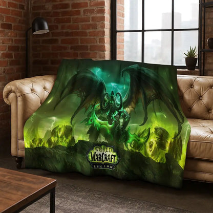 Coperta in flanella WOW World of Warcraft Arthas Demon Illidan Sylvanas, plaid morbido e confortevole per casa, camera da letto, letto, divano, copridivano, idea regalo