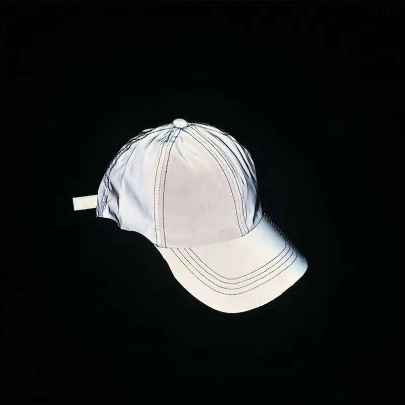 Unisex Silver Luminous Personality Baseball Caps Spring Autumn Outdoor Adjustable Casual Hats Sunscreen Hat