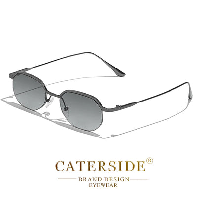 Caterside New Retro Small Frame Sunglasses Men's Polygonal Lenses Sun Glasses Women Business Travel Party Eyewear Summer Style