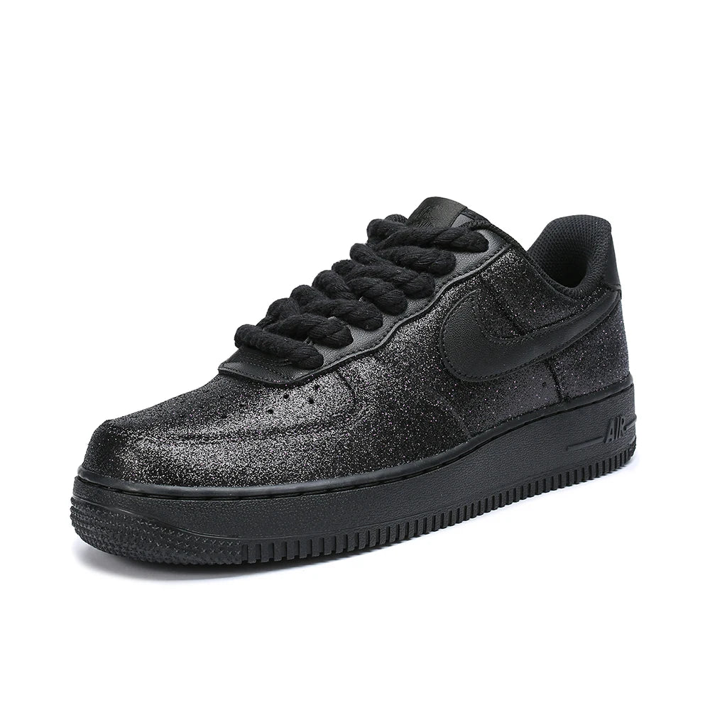 Custom Sneakers Nike Air Force 1 FOMO Glitter Star Rhinestone Bling Clean Fit Luxury Street Style Wear-resistan Low Top Sneakers