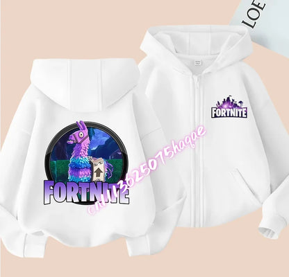 New Fortnite Child Zip-Up Hoodie Cartoon Anime Hoodies Casual Breathable Kids Boys Coat Jackets 2026 Spring Children Clothing