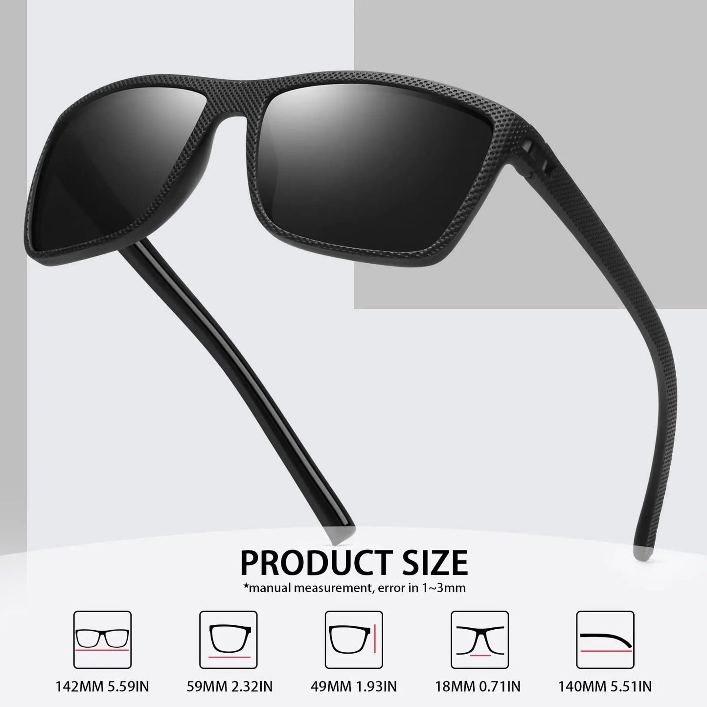 3PCS Signature Retro Square Sunglasses UV400 Spring Hinges Lightweight Gift Ready for Daily & Vacation Unbox Elegance