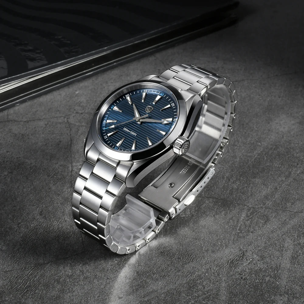 Watchdives WD0006 karóra, VH31 szerkezetű, simán futó másodpercmutatóval, domború zafírüveggel, BGW9 fényvisszaverő bevonattal, 10 bar vízállósággal, 38 mm-es, vintage stílusú