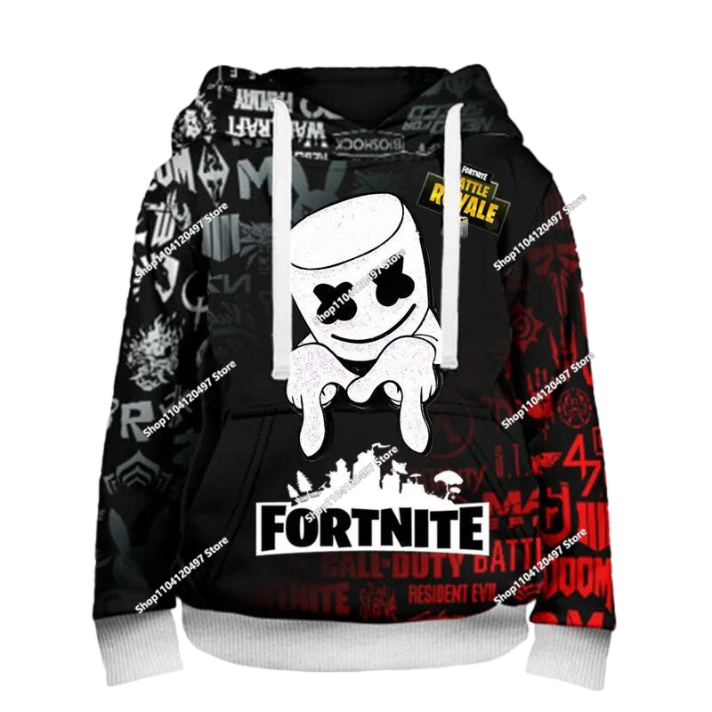 New Fortnite 3D Digital Printed Top Children's Hooded Fashion Trendy Casual Pullover Sweatshirt Birthday Gift
