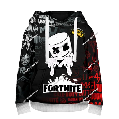 New Fortnite 3D Digital Printed Top Children's Hooded Fashion Trendy Casual Pullover Sweatshirt Birthday Gift