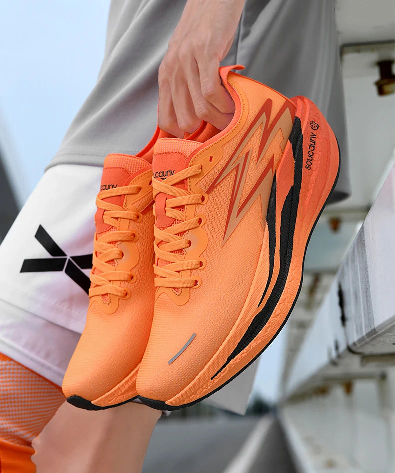 Nuove scarpe da running con piastra in carbonio per maratona, da uomo e donna, sportive, traspiranti, leggere, comode, antiscivolo e casual