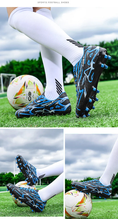 New Men Football Boots TF Sport Training Soccer Shoes Soft Ultralight Breathable Professional Sneakers Unisex Grass Cleats Match