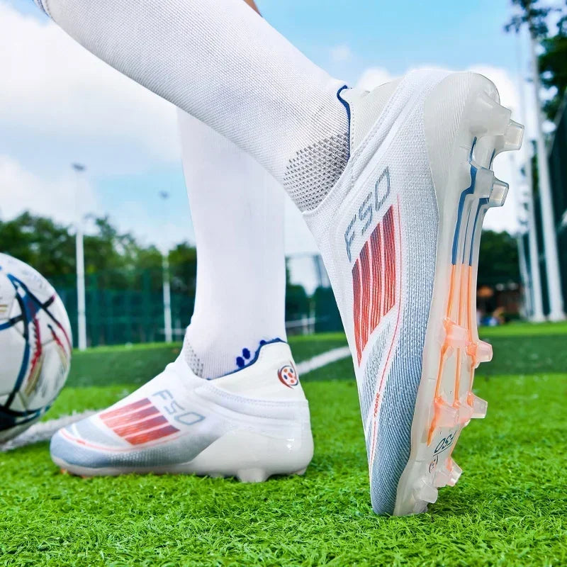 Nouvelles chaussures de football pour hommes, crampons longs antidérapants pour adultes, chaussures de sport pour garçons, crampons d'entraînement en plein air, respirantes et confortables