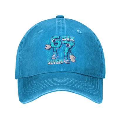 Zabawna czapka z daszkiem „Funny Meme 67 Six Seven 6 7 Italian Brainrot” – czapka baseballowa na słońce i uprawianie sportów na świeżym powietrzu, wykończona w stylu „trucker”, męska, klasyczny design