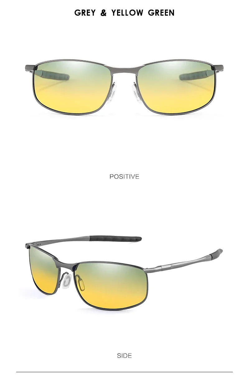 Photochromic Men Polarized Sunglasses Male Metal Square Glasses Driving Sun Glasses UV400 Outdoor Sports Cycling Goggles