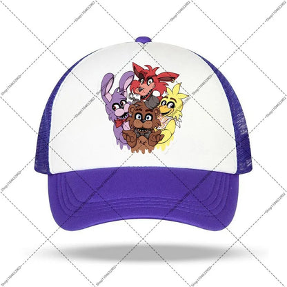 FNAF beisbolo kepurė „Five Nights at Freddy’s“ unisex kepurės nuo saulės su animacinių filmų ir anime motyvais, berniukams ir mergaitėms skirtos mados kepurės, gimtadienio šventės dovanos