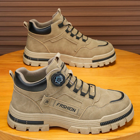 Low-Top Men's Platform Sports Outdoor Traditional Footwear - Lace-Up Stylish Trendy Street Hiking Skate Shoes