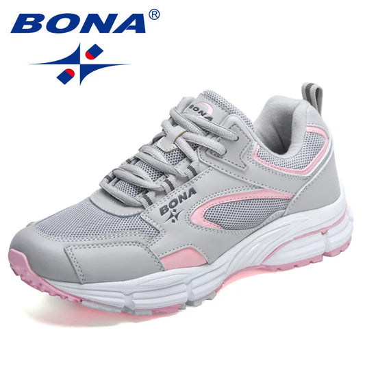 BONA  New Designers Running Shoes Breathable Outdoor Sports Shoes Women Lightweight Sneakers Ladies Comfort Athletic Shoes