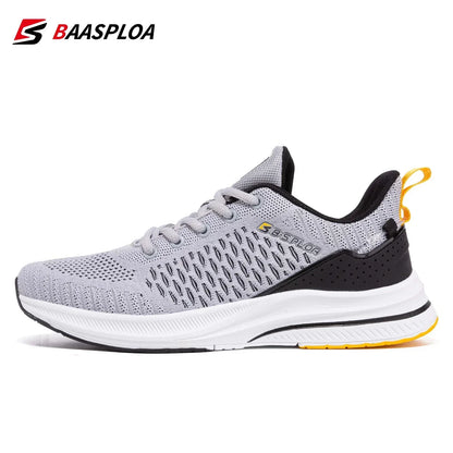 Baasploa – baskets de course pour hommes, grande taille 41-48, nouvelles chaussures de sport en maille respirante, chaussures classiques décontractées, antidérapantes, confortables pour l'extérieur