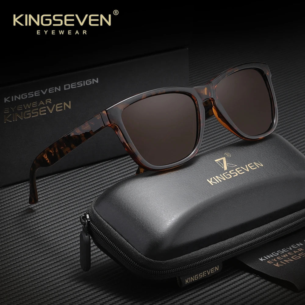 KINGSEVEN Brand Casual Driving Glasses Square Frame Men's Sunglasses Polarized Outdoor Travel Eyewear
