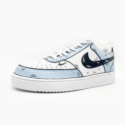 Custom Sneakers NIKE COURT VISION   Messy Line Design Couple Matching Shoes Unisex Low-Top Skate  retro shoes