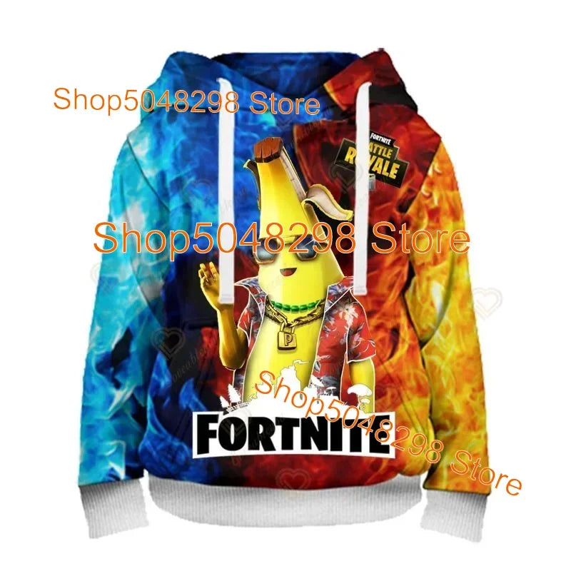 Men Women Hoodie 3D Battle Royale Print Fortnite Victory Printed Hoodies Boys Girls Hooded Streetwear Sweatshirts