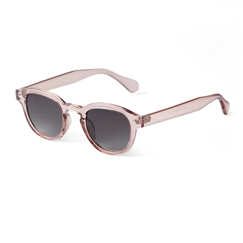JNPCXI Vintage Round Sunglasses Women Men Retro Rivet Blue Gradient Female Sun Glasses UV400