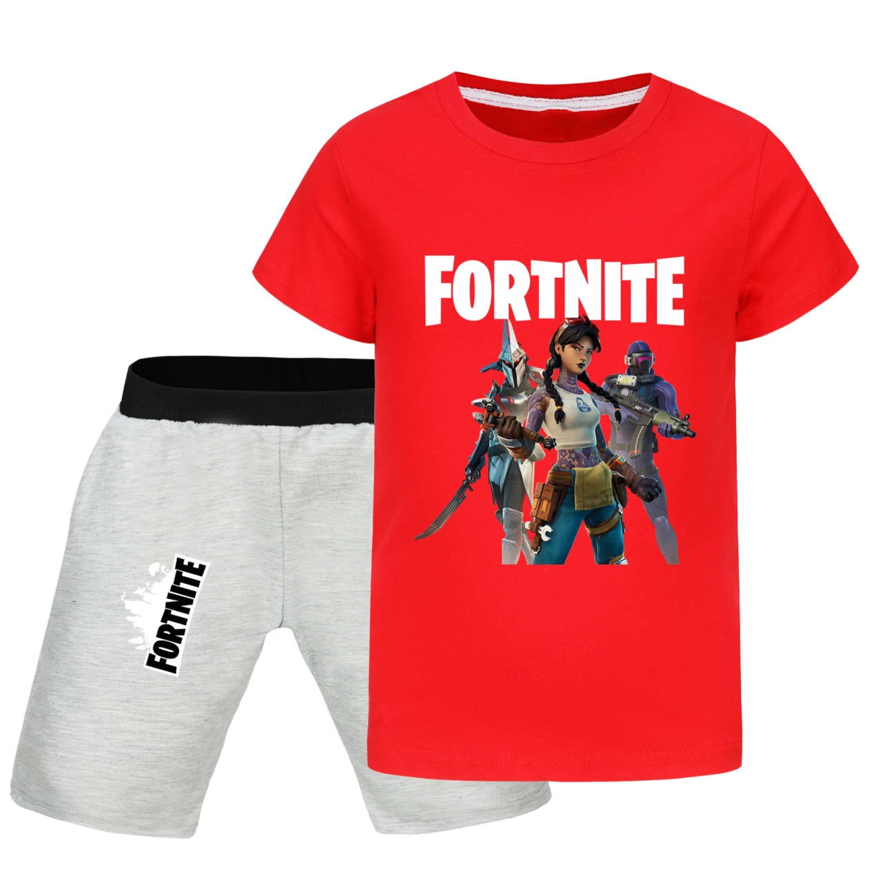 Fortnite Summer Kids Cartoon T-shirts Shorts Two-piece Set Baby Boys Tracksuit Girls Outfits505