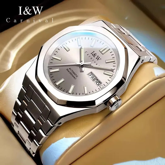 CARNIVAL Men's Mechanical Watch Brand Luxury Sapphire NH36 Movement Automatic Wrist Watches 50m Waterproof for Men