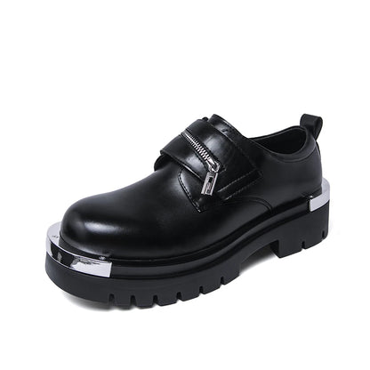 Men's Thick-Soled Leather Shoes Designer's Personalized Style Leisure Party Office Outdoor Fashion Street Black White Shoes