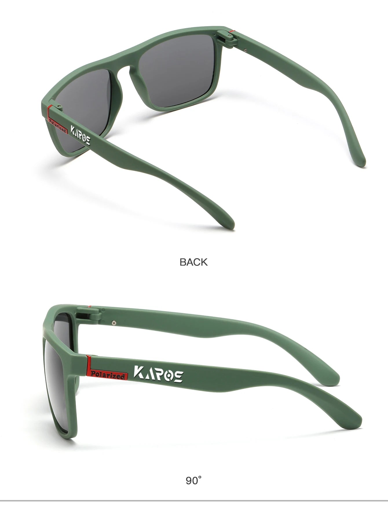 Karos Vintage Polarized Sunglasses Fashion Square Travel Driving Fishing Glasses Men Women Sports UV400 Eyewear Box YZ2024WB