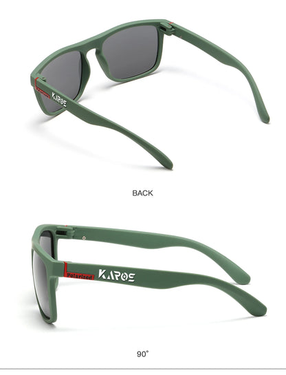 Karos Vintage Polarized Sunglasses Fashion Square Travel Driving Fishing Glasses Men Women Sports UV400 Eyewear Box YZ2024WB