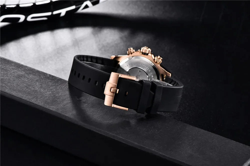Nuevo original PAGANI DESIGN PD-1664 reloj de pulsera de lujo para hombre con movimiento de cuarzo japonés VK63, cristal de zafiro, cronógrafo impermeable dorado