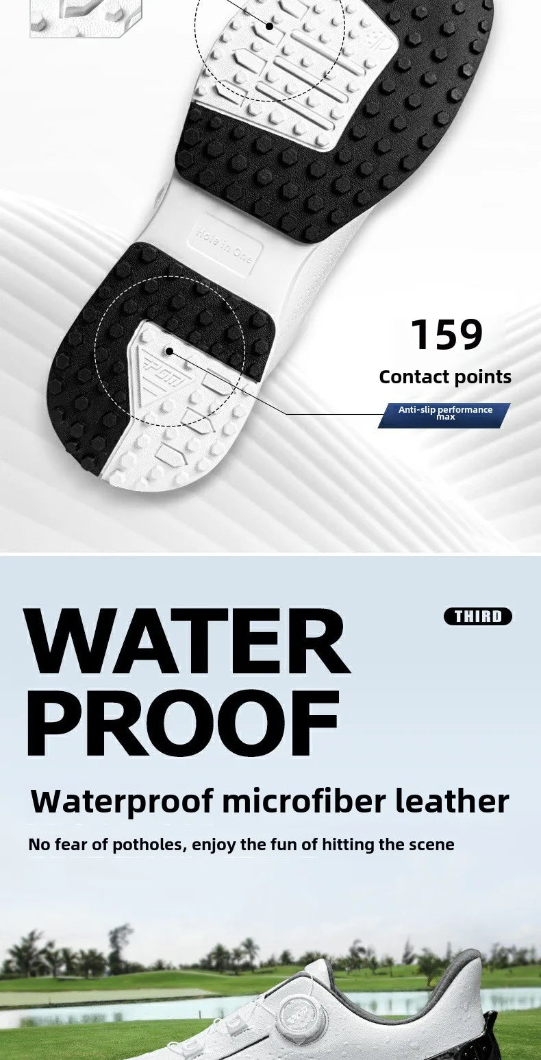 PGM Men's Golf Shoes Sneakers Comfortable Cushioning Knob Lace Waterproof and Anti Slip Height Increase XZ408