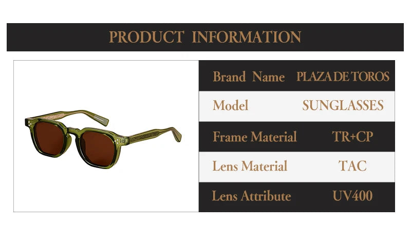 Classics Rivets Style Retro Sun Glasses for Women TR90 Frame Polygon Polarized Sunglasses UV400 Male Black Green 2025 Summer