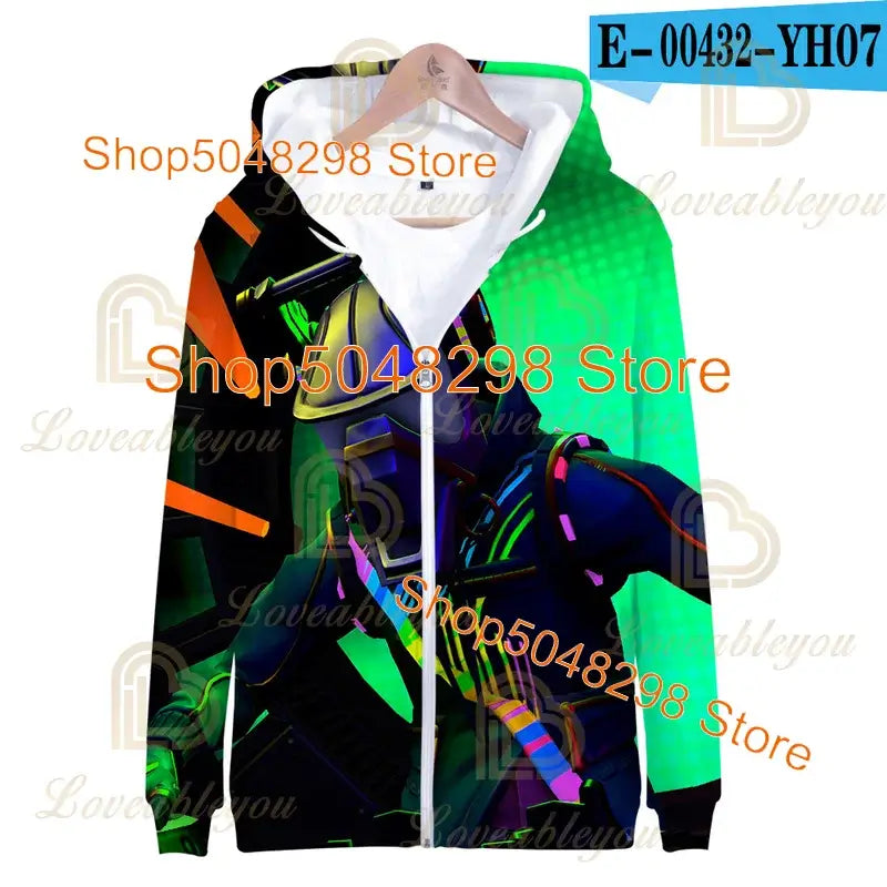 Fortnite Adults Kids Wear Kids Zipper Hoodies Game 3D Print Boys Girls Harajuku Sweatshirt Long Sleeve Tops Teen Clothes