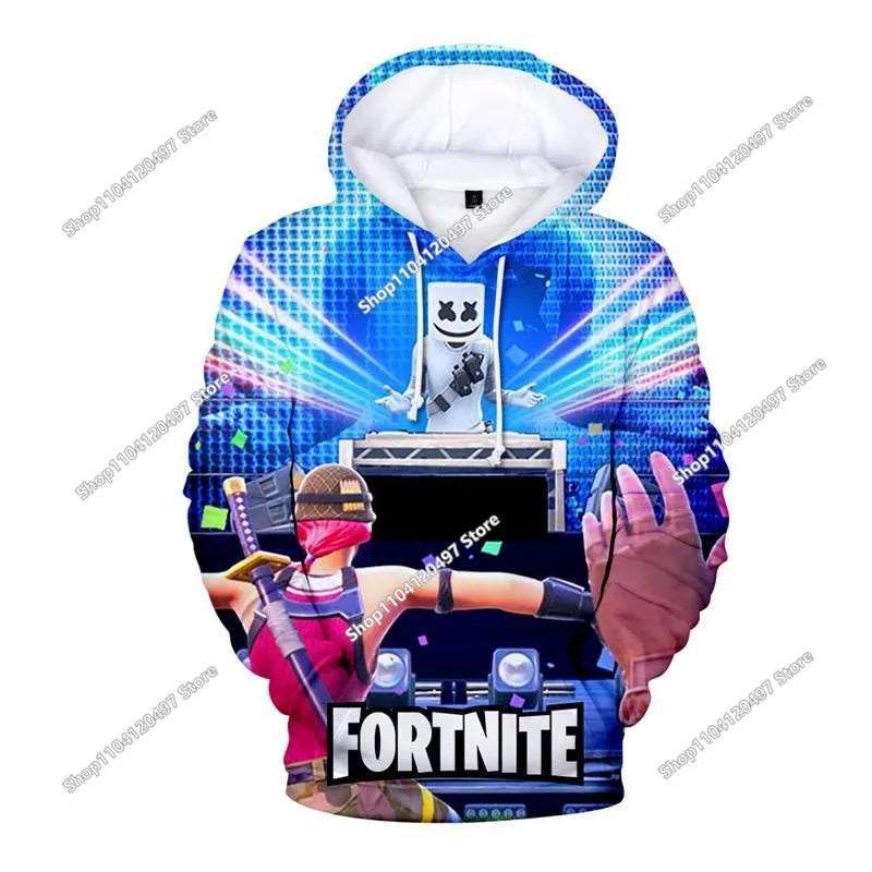 Game Fortnite Hoodies Teenager Boys Hoodie Kids Sweatshirts Cartoon Leisure Outwear Children Cosplay Pullovers Streetwear Gift